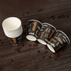 Printed Logo Single Wall Cold Drink Paper Cups with PS Lid