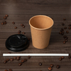 Printed Logo Single Wall Cold Drink Paper Cups with PS Lid