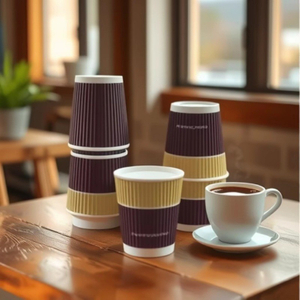 Factory Customized Logo Printed Disposable 8oz Double Wall Paper Cups