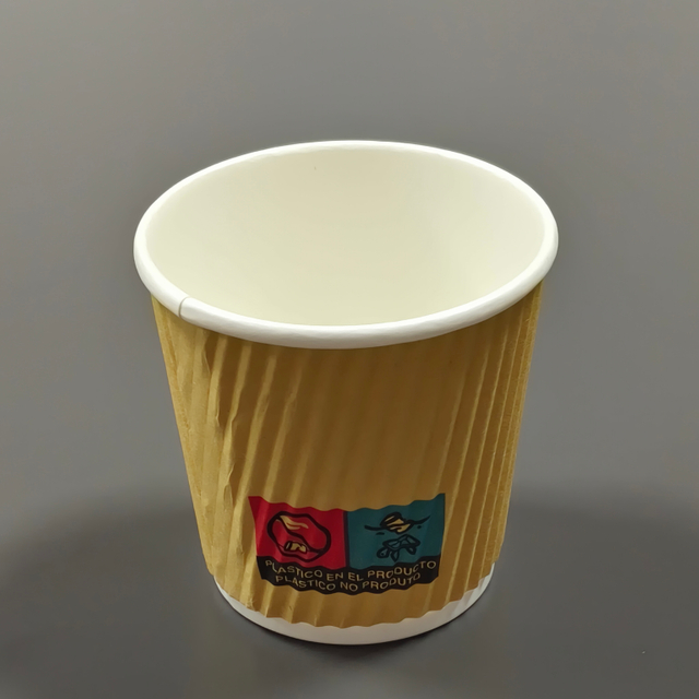 Drink with Lid Disposable Coffee 4oz Ripple Wall Paper Cup