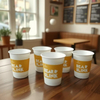 Custom Printed 8oz Single Wall Disposable Coffee Paper Cups with Lids