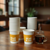 Custom Printed 8oz Single Wall Disposable Coffee Paper Cups with Lids