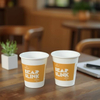 Custom Printed 8oz Single Wall Disposable Coffee Paper Cups with Lids