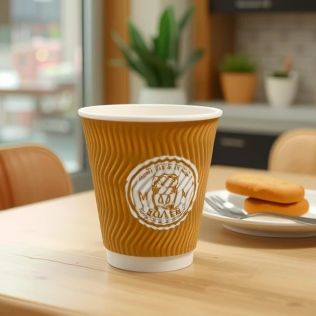 Double Paper Walls Disposable Coffee Cup Custom Logo Multi-Color