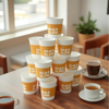 Custom Printed 8oz Single Wall Disposable Coffee Paper Cups with Lids