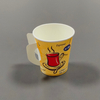 Coffee Paper Cup with Handle Single Wall Disposable with Plastic Lid 