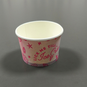 Paper Cup for Ice Cream Disposable Ice Cream Paper Cup with Lid